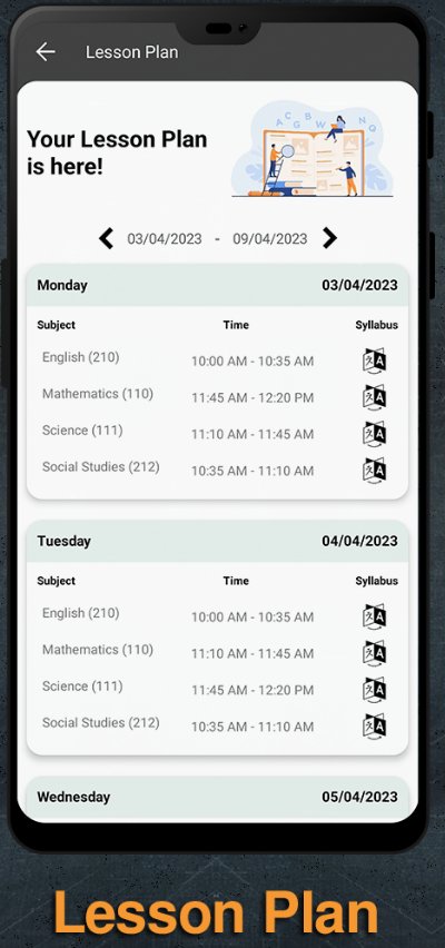 Lesson Plan screen