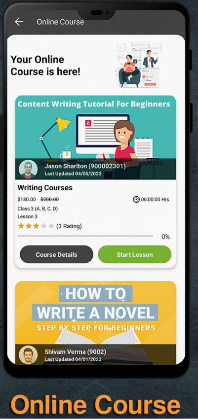 Online Course screen