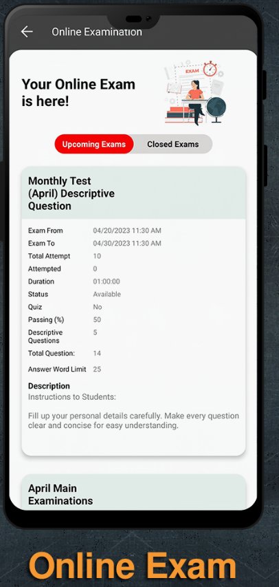 Online Examination screen